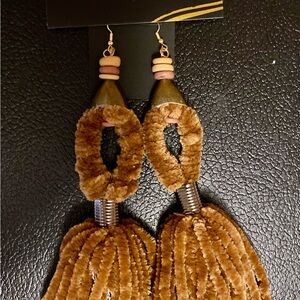 Brown Tassel Earrings